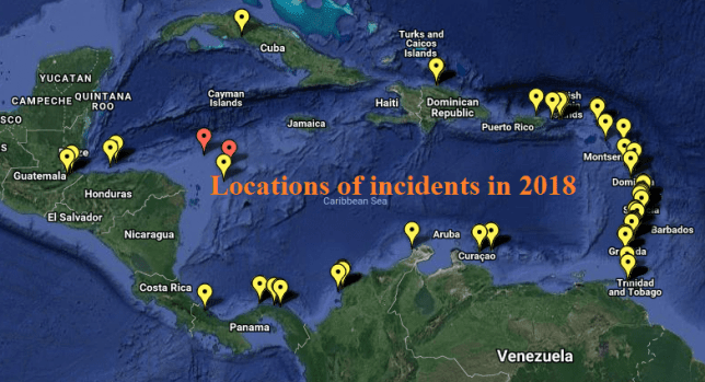 CSSN Annual Report 2018 Reported Yacht Crime – Caribbean